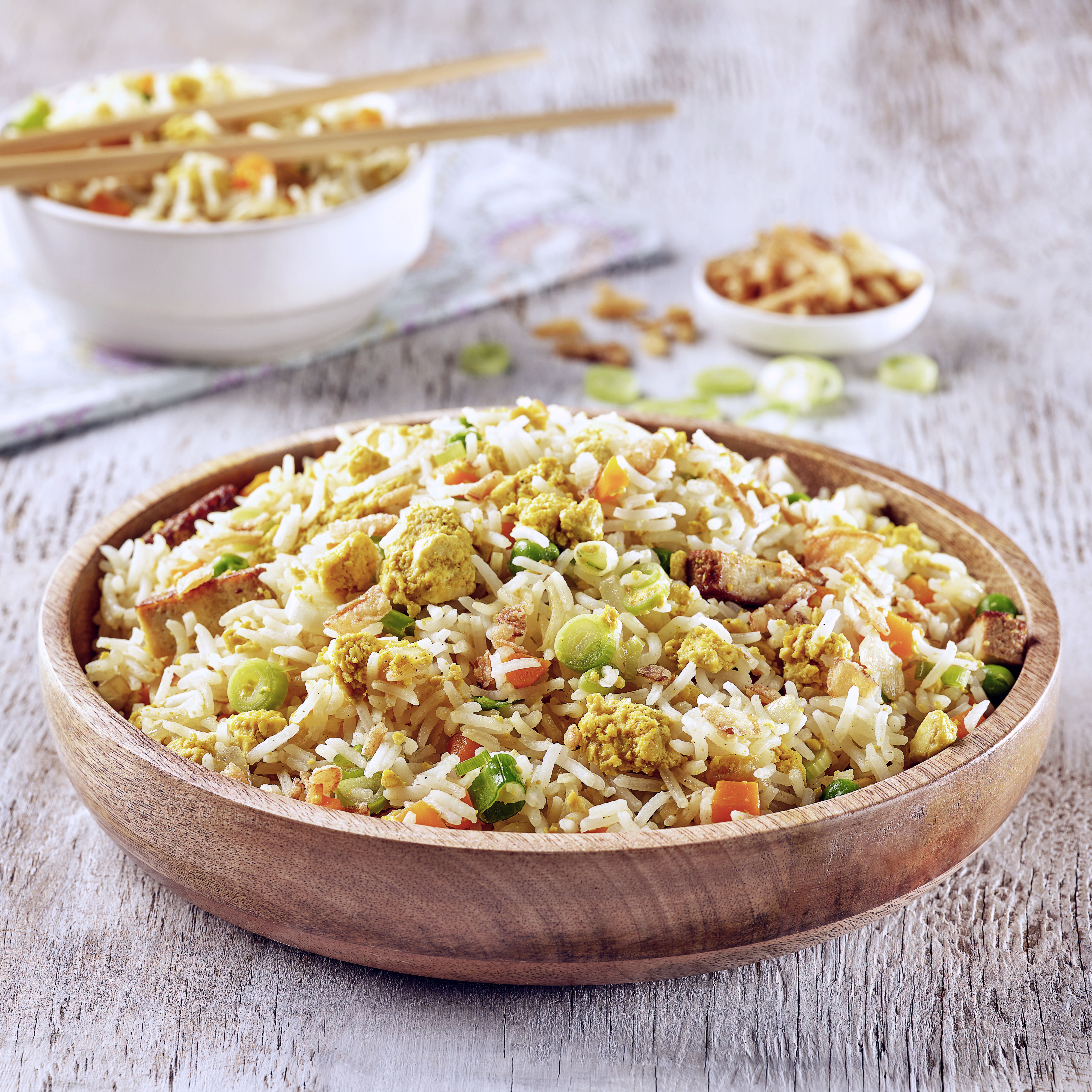 Riz cantonais à la brouillade de tofou Riz cantonais à la brouillade de tofou