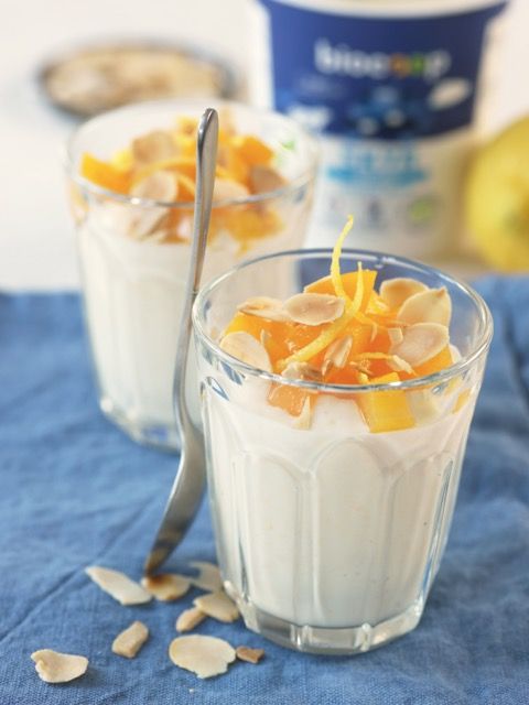 Crème skyr et ricotta à la pêche Crème skyr et ricotta à la pêche